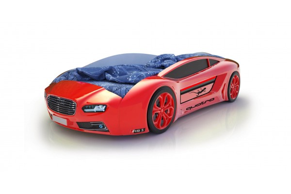 Объемная кровать машина Roadster Ауди Красная