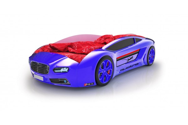Объемная кровать машина Roadster Ауди Синяя