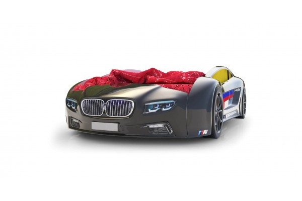 Объемная кровать машина Roadster БМВ Черная