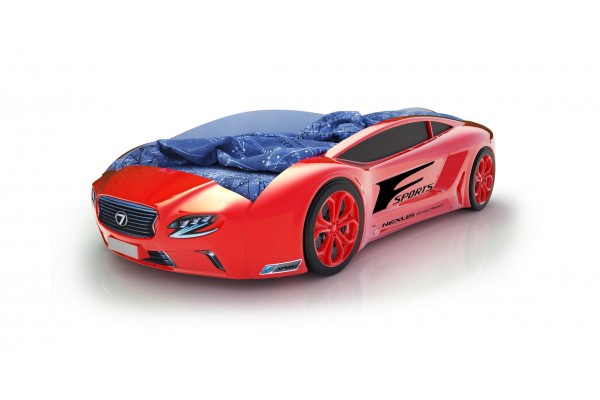 Объемная кровать машина Roadster Лексус Красная
