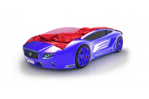 Объемная кровать машина Roadster Лексус Синяя