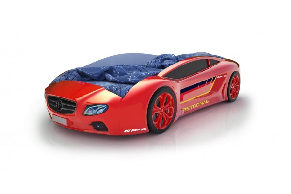 Объемная кровать машина Roadster Мерседес Красный