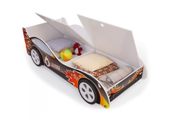 Детская кровать - машина Пламя2 с ящиками