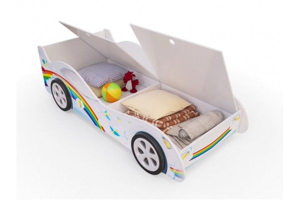 Детская кровать - машина Радуга с ящиком