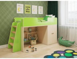 Кровать чердак Зеленая