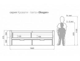 ДЕТСКАЯ ДЕРЕВЯННАЯ КРОВАТЬ-ТАХТА «SKOGEN БЕЛЫЙ»